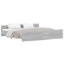 Estructura de cama con cabecero piecero gris Sonoma 180x200 cm de , Camas y somieres - Ref: Foro24-3203773, Precio: 160,40 €,...