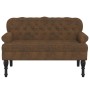 Banco con respaldo ante sintético marrón 119,5x64,5x75 cm de , Bancos - Ref: Foro24-372165, Precio: 201,32 €, Descuento: %