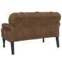 Banco con respaldo ante sintético marrón 119,5x64,5x75 cm de , Bancos - Ref: Foro24-372165, Precio: 201,32 €, Descuento: %