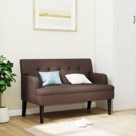 Banco con respaldo cuero sintético marrón 112x65,5x75 cm de , Bancos - Ref: Foro24-372150, Precio: 162,18 €, Descuento: %