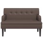 Banco con respaldo cuero sintético marrón 112x65,5x75 cm de , Bancos - Ref: Foro24-372150, Precio: 162,18 €, Descuento: %