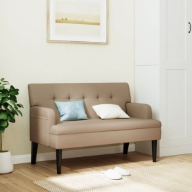 Banco con respaldo cuero sintético capuchino 112x65,5x75 cm de , Bancos - Ref: Foro24-372152, Precio: 162,18 €, Descuento: %