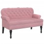 Bench with pink velvet backrest 119.5x64.5x75 cm by , Banks - Ref: Foro24-372159, Price: 184,33 €, Discount: %