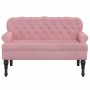 Bench with pink velvet backrest 119.5x64.5x75 cm by , Banks - Ref: Foro24-372159, Price: 184,33 €, Discount: %