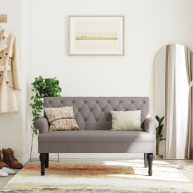 Bench with backrest in taupe gray fabric 120x62x75.5 cm by , Banks - Ref: Foro24-372125, Price: 180,57 €, Discount: %