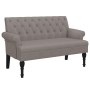 Banco con respaldo tela gris taupe 120x62x75,5 cm de , Bancos - Ref: Foro24-372125, Precio: 180,57 €, Descuento: %