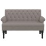 Banco con respaldo tela gris taupe 120x62x75,5 cm de , Bancos - Ref: Foro24-372125, Precio: 180,57 €, Descuento: %