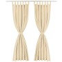 Micro-satin curtains with loops, 2 units, 140x245 cm, beige. by vidaXL, Curtains and curtains - Ref: Foro24-132218, Price: 26...