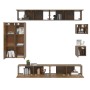 Set de muebles de TV 8 pzas madera contrachapada roble ahumado de , Muebles TV - Ref: Foro24-3114499, Precio: 349,27 €, Descu...