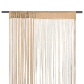 Fransenvorhänge 2 Stück 140x250 cm beige von vidaXL, Vorhänge und Gardinen - Ref: Foro24-132405, Preis: 18,95 €, Rabatt: %