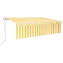 Automatic retractable awning with yellow and white blinds 6x3 m by , Awnings - Ref: Foro24-3069368, Price: 523,05 €, Discount: %