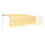 Automatic retractable awning with yellow and white blinds 6x3 m by , Awnings - Ref: Foro24-3069368, Price: 523,05 €, Discount: %