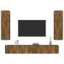 TV furniture set 4 pieces smoked oak plywood by , TV Furniture - Ref: Foro24-3114211, Price: 177,11 €, Discount: %