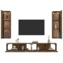 TV furniture set 4 pieces smoked oak plywood by , TV Furniture - Ref: Foro24-3114211, Price: 177,11 €, Discount: %