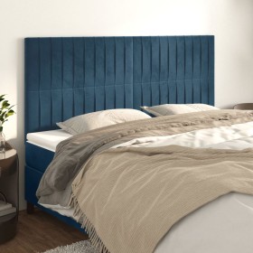 Headboards 4 units of dark blue velvet 80x5x78/88 cm by , Headboards and footboards - Ref: Foro24-3116628, Price: 112,60 €, D...