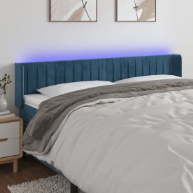 Cabecero con LED de terciopelo azul oscuro 163x16x78/88 cm de , Cabeceros y pies de cama - Ref: Foro24-3123532, Precio: 75,99...