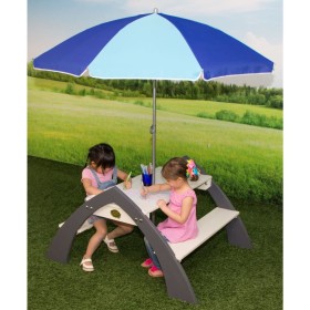 AXI Kylo Kids Picnic Table with Umbrella XL White and Gray by AXI, Garden tables - Ref: Foro24-441648, Price: 204,16 €, Disco...