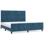 Estructura cama con cabecero terciopelo azul oscuro 160x200 cm de , Camas y somieres - Ref: Foro24-3125889, Precio: 249,09 €,...