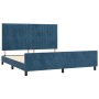 Dark blue velvet bed frame with headboard 160x200 cm by , Beds and slatted bases - Ref: Foro24-3125889, Price: 249,09 €, Disc...