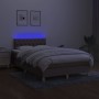 Cama box spring con colchón y LED tela gris taupe 120x200 cm de , Camas y somieres - Ref: Foro24-3133945, Precio: 406,43 €, D...