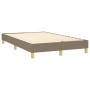 Cama box spring con colchón y LED tela gris taupe 120x200 cm de , Camas y somieres - Ref: Foro24-3133945, Precio: 406,43 €, D...