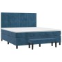 Cama box spring con colchón terciopelo azul oscuro 160x200 cm de , Camas y somieres - Ref: Foro24-3137975, Precio: 618,99 €, ...