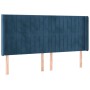 Cama box spring colchón y LED terciopelo azul oscuro 160x200 cm de , Camas y somieres - Ref: Foro24-3139695, Precio: 575,22 €...