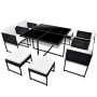 Set comedor de jardín 9 piezas y cojines ratán sintético negro de vidaXL, Conjuntos de jardín - Ref: Foro24-42762, Precio: 40...