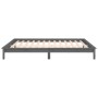 Bed frame with LED in gray solid wood 140x200 cm by , Beds and slatted bases - Ref: Foro24-820608, Price: 139,99 €, Discount: %