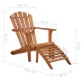 Adirondack garden chair with footrest in solid acacia wood by , Loungers - Ref: Foro24-44117, Price: 251,87 €, Discount: %