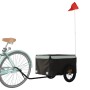 Black and gray iron bicycle trailer 30 kg by , Bicycle trailers - Ref: Foro24-94077, Price: 77,99 €, Discount: %