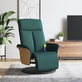 Sillón reclinable de masaje con reposapiés tela verde oscuro de , Sillones - Ref: Foro24-356537, Precio: 252,99 €, Descuento: %