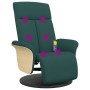 Recliner massage chair with footrest dark green fabric by , Armchairs - Ref: Foro24-356537, Price: 252,97 €, Discount: %