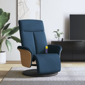 Sillón reclinable de masaje con reposapiés tela azul de , Sillones - Ref: Foro24-356540, Precio: 252,99 €, Descuento: %