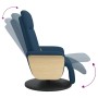 Recliner massage chair with footrest blue fabric by , Armchairs - Ref: Foro24-356540, Price: 252,99 €, Discount: %