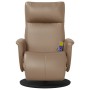 Sillón reclinable masaje reposapiés cuero sintético capuchino de , Sillones - Ref: Foro24-356556, Precio: 228,51 €, Descuento: %