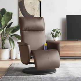 Sillón reclinable masaje con reposapiés cuero sintético marrón de , Sillones - Ref: Foro24-356554, Precio: 226,99 €, Descuent...