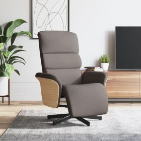 Sillón reclinable con reposapiés tela gris taupe de , Sillones - Ref: Foro24-356606, Precio: 230,99 €, Descuento: %