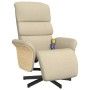 Recliner massage chair with footrest cream fabric by , Armchairs - Ref: Foro24-356619, Price: 249,24 €, Discount: %