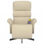 Recliner massage chair with footrest cream fabric by , Armchairs - Ref: Foro24-356619, Price: 249,24 €, Discount: %