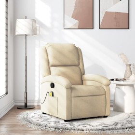 Sillón de masaje reclinable de tela crema de , Sillones - Ref: Foro24-371772, Precio: 239,99 €, Descuento: %