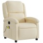 Cream Fabric Reclining Massage Chair by , Armchairs - Ref: Foro24-371772, Price: 242,46 €, Discount: %