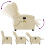 Cream Fabric Reclining Massage Chair by , Armchairs - Ref: Foro24-371772, Price: 242,46 €, Discount: %