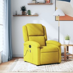 Sillón de masaje reclinable de terciopelo amarillo de , Sillones - Ref: Foro24-371815, Precio: 235,89 €, Descuento: %