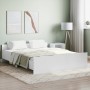 Bed frame with headboard and footboard white 140x200 cm by , Beds and slatted bases - Ref: Foro24-3203747, Price: 163,91 €, D...