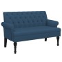 Banco con respaldo tela azul 120x62x75,5 cm de , Bancos - Ref: Foro24-372126, Precio: 173,16 €, Descuento: %