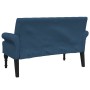 Banco con respaldo tela azul 120x62x75,5 cm de , Bancos - Ref: Foro24-372126, Precio: 173,16 €, Descuento: %