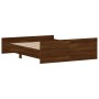 Estructura de cama con cabecero piecero roble marrón 140x200 cm de , Camas y somieres - Ref: Foro24-3203753, Precio: 163,04 €...