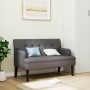 Banco con respaldo cuero sintético gris 112x65,5x75 cm de , Bancos - Ref: Foro24-372151, Precio: 162,18 €, Descuento: %