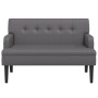 Banco con respaldo cuero sintético gris 112x65,5x75 cm de , Bancos - Ref: Foro24-372151, Precio: 162,18 €, Descuento: %